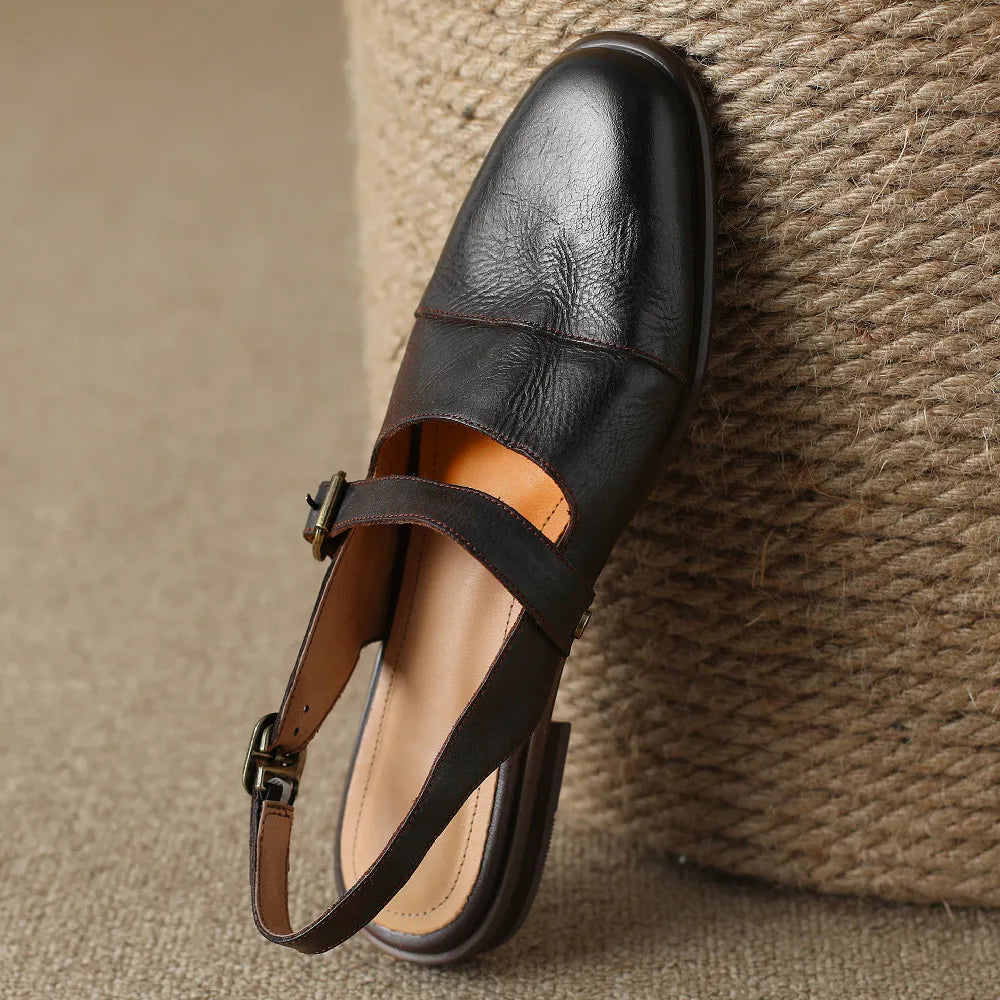 Leather Slingback Flats