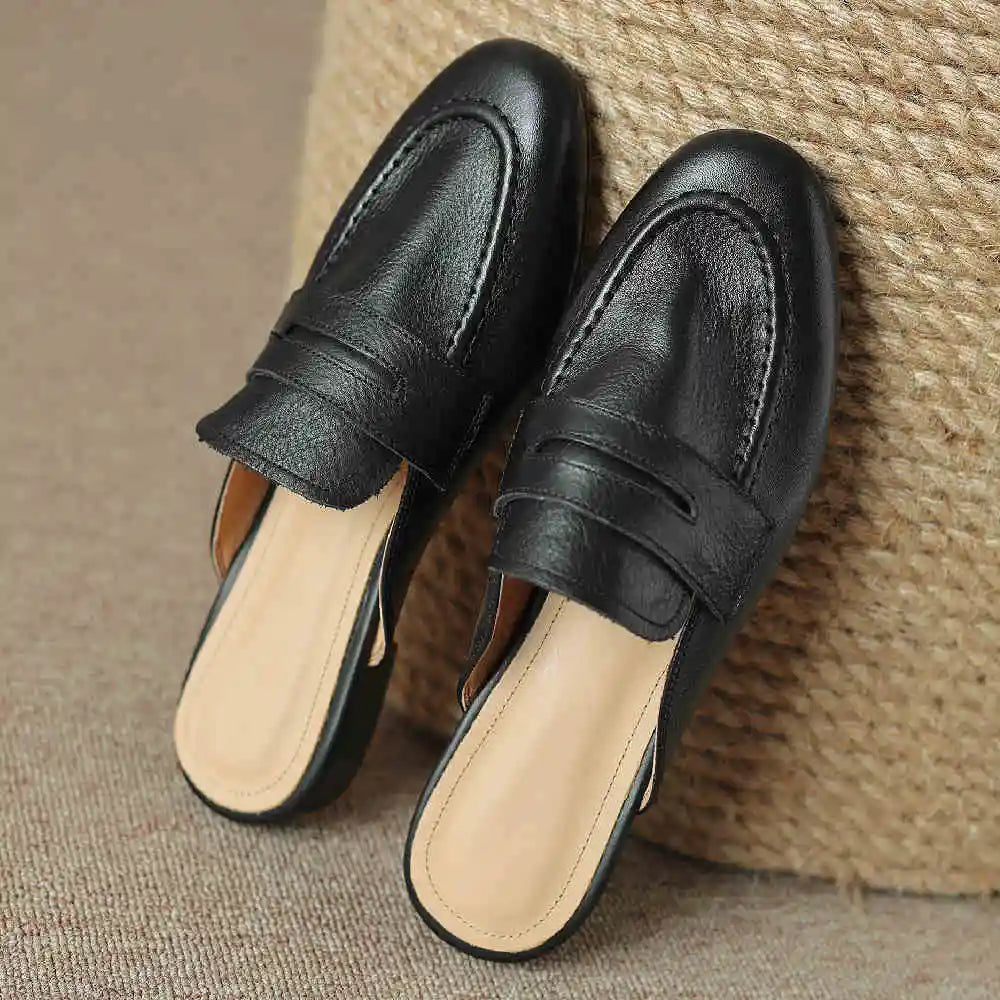 Jane Leather Slip-On Mules