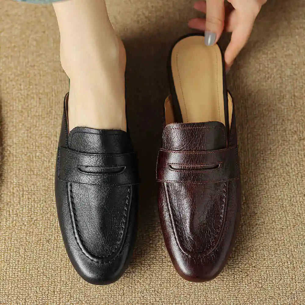 Jane Leather Slip-On Mules