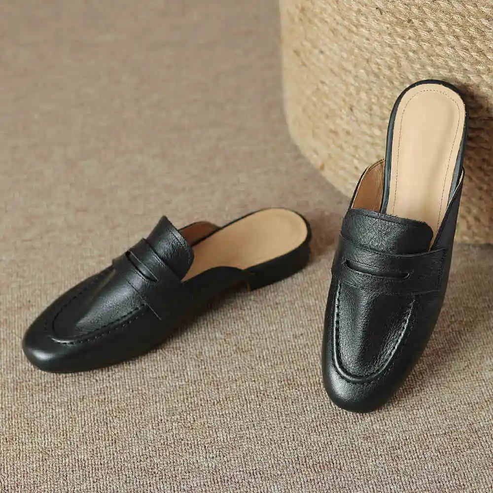 Jane Leather Slip-On Mules