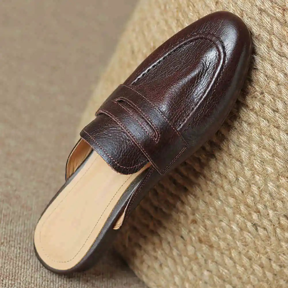 Jane Leather Slip-On Mules