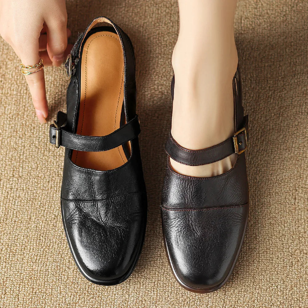 Leather Slingback Flats