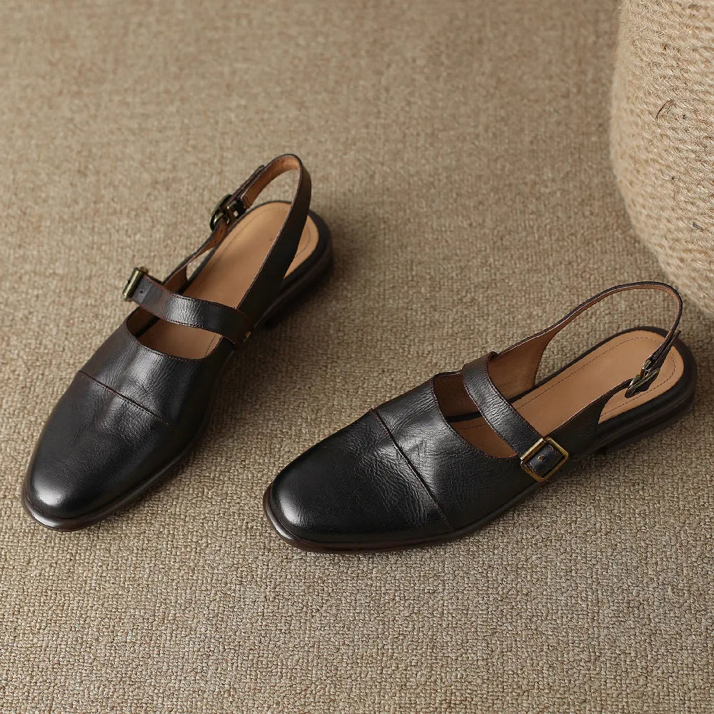 Leather Slingback Flats